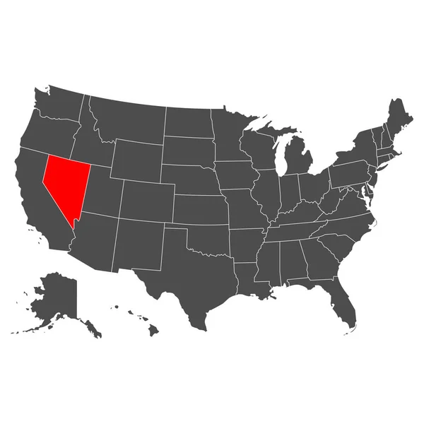 ネバダベクトルマップ 詳細なイラスト アメリカ合衆国の国 フラットスタイル ベクトル — ストックベクタ