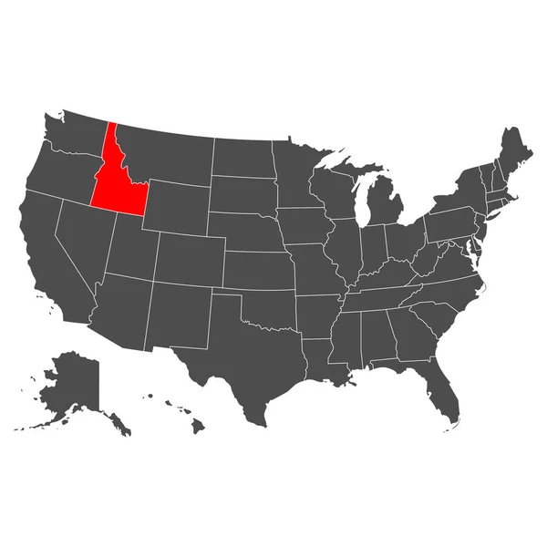アイダホベクトルマップ 詳細なイラスト アメリカ合衆国の国 フラットスタイル ベクトル — ストックベクタ