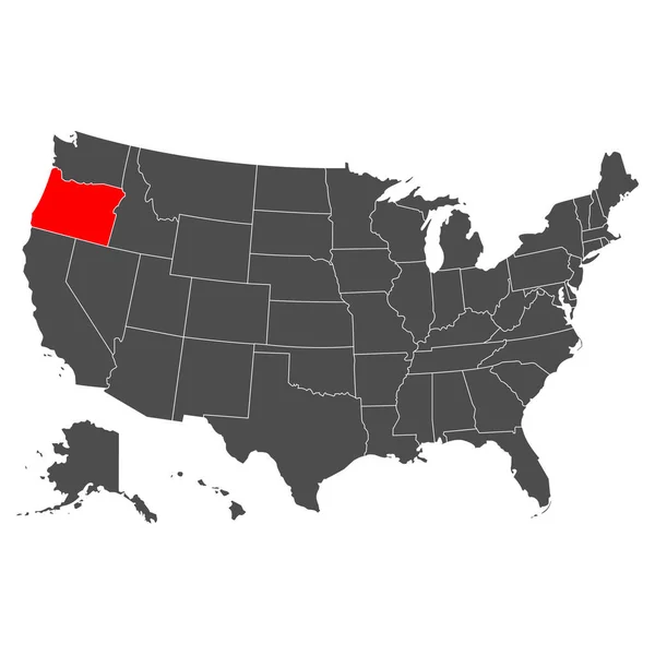 オレゴンベクトルマップ 詳細なイラスト アメリカ合衆国の国 フラットスタイル ベクトル — ストックベクタ