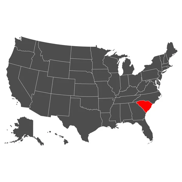 南卡罗来纳州矢量图非常详细的说明 美利坚合众国的国家 平淡的风格 矢量说明 — 图库矢量图片