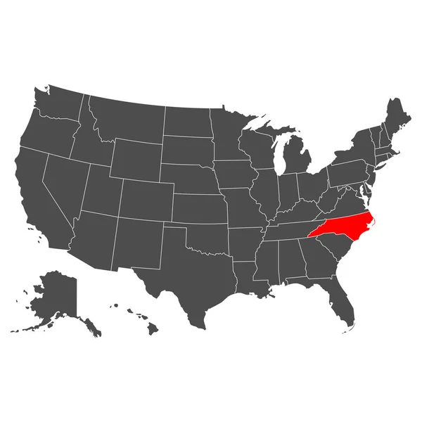 Mapa Vetorial Carolina Norte Ilustração Detalhada Alta País Dos Estados —  Vetores de Stock