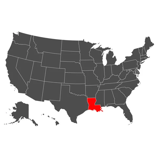 路易斯安那州向量图非常详细的说明 美利坚合众国的国家 平淡的风格 矢量说明 — 图库矢量图片