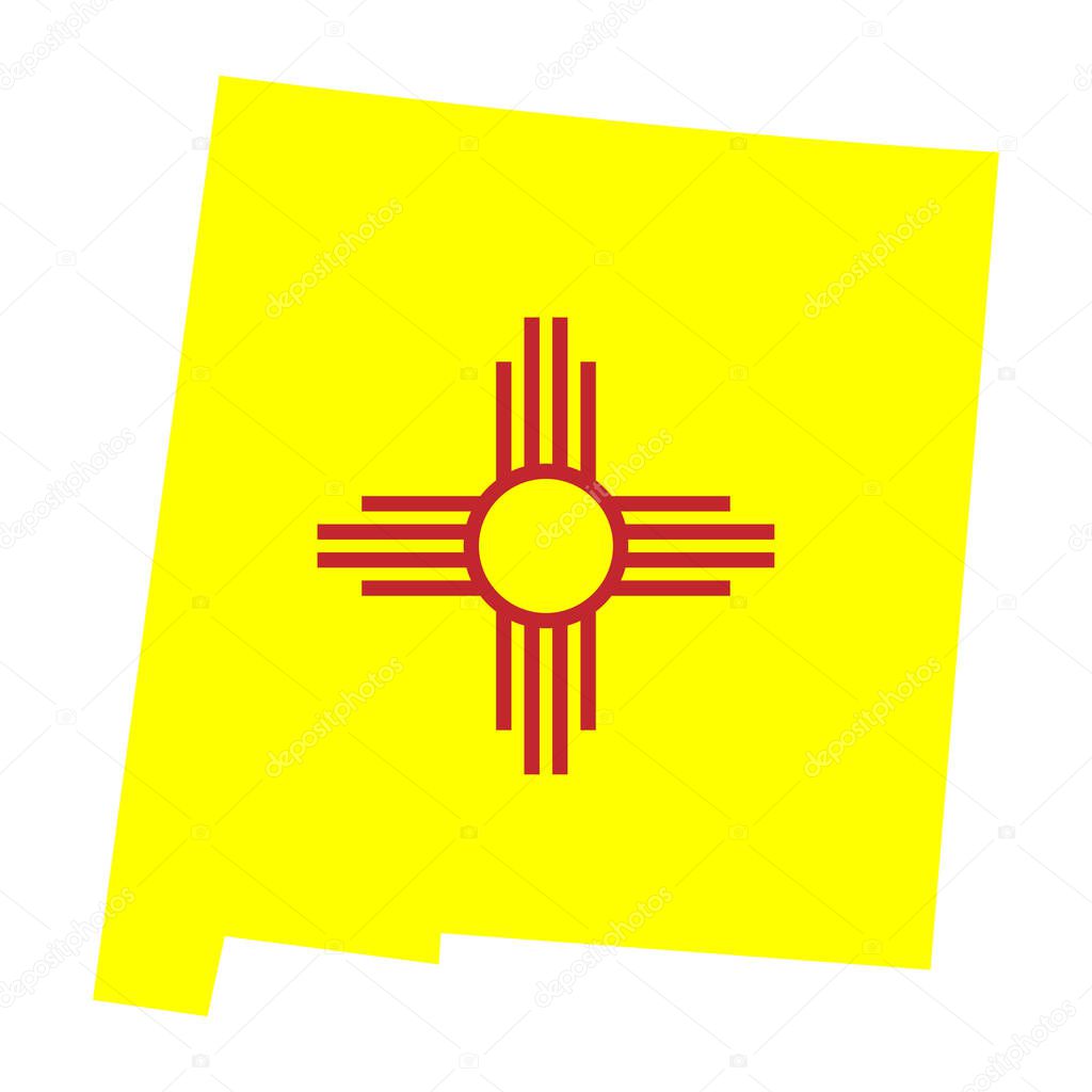 Vector map of New Mexico. High detailed illustration. Country of the United States of America. Flat style. Vector  