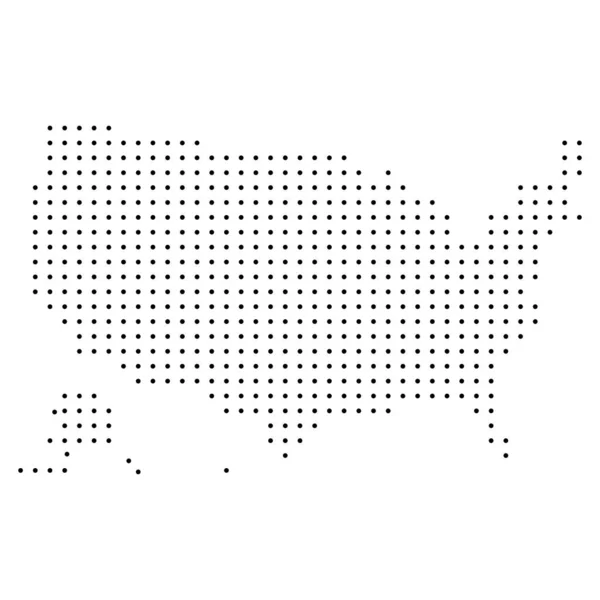 미국의 포스터 지도에는 주들의 이름이 있습니다 흑백으로 포스터 지리적 주제에 — 스톡 벡터