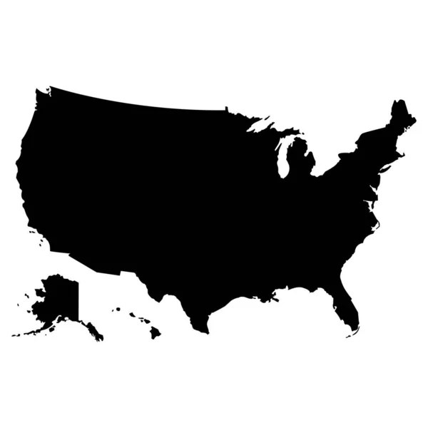 미국의 포스터 지도에는 주들의 이름이 있습니다 흑백으로 포스터 지리적 주제에 — 스톡 벡터