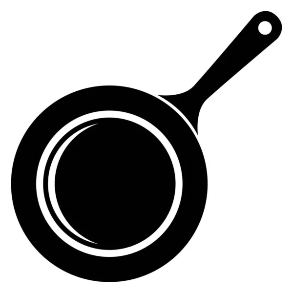 Обсмажування Сковороди Ізольовано Білому Тлі Смажити Сковороду Силуетний Символ Кухонне — стоковий вектор