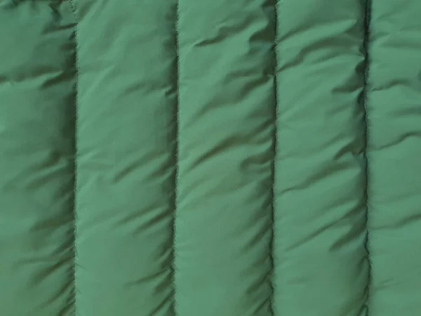 Aşağı Ceket Kumaş Arka Plan Yeşil Kabarık Ceket Dokusu Üst — Stok fotoğraf
