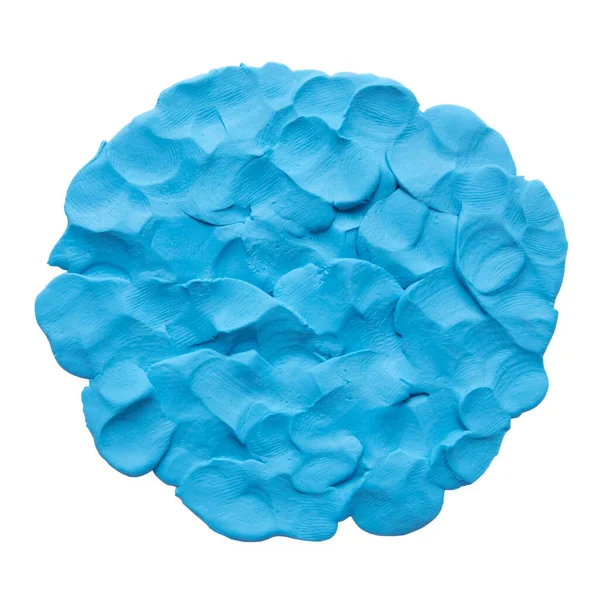 Mancha Plastilina Azul Modelado Textura Arcilla Aislada Sobre Fondo Blanco — Foto de Stock