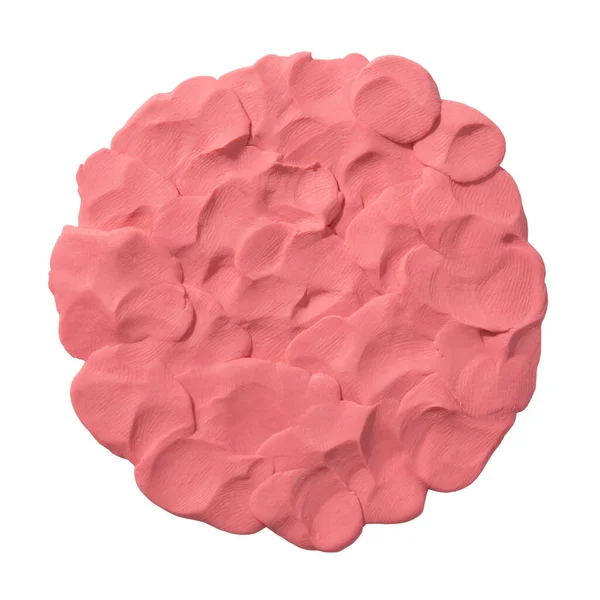 Mancha Plasticina Rosa Claro Modelagem Textura Argila Isolada Fundo Branco — Fotografia de Stock
