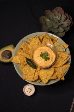 Meksika yemeği - taco bulanık çedar peyniri sosu 