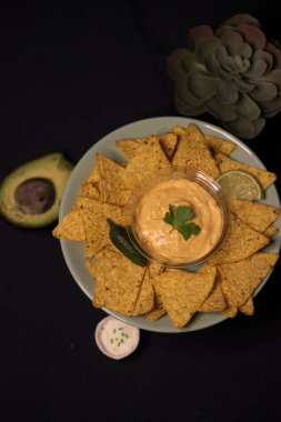 Meksika yemeği - taco bulanık çedar peyniri sosu 