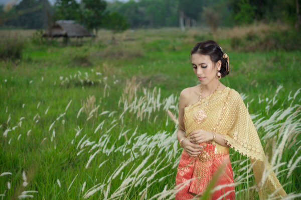 Thai Woman In Traditional Costume Of Thailand