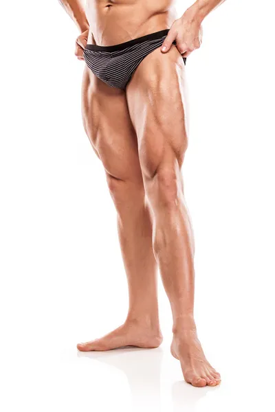 强健壮的男人健身模型躯干展示裸体肌肉 b — 图库照片