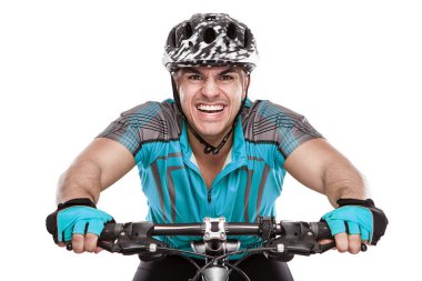 genç erkek bisikletçi bisiklet ile