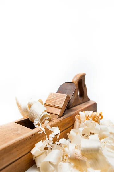 Planer with wooden chips — Stock Photo, Image