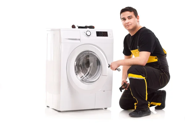 Washing machine repairman — Stock Photo, Image