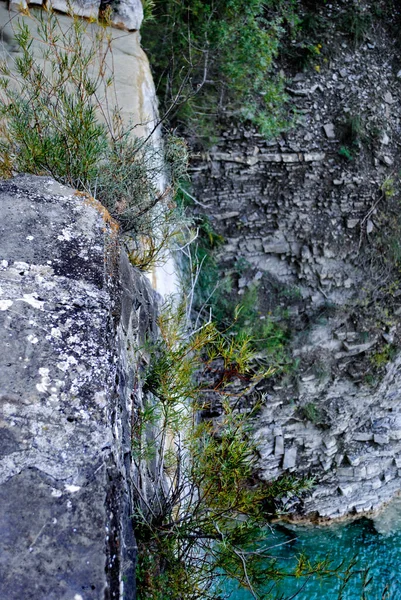 Cascada Natural Vista Desde Una Montaña Desde Mirador Acantilado — Foto de Stock