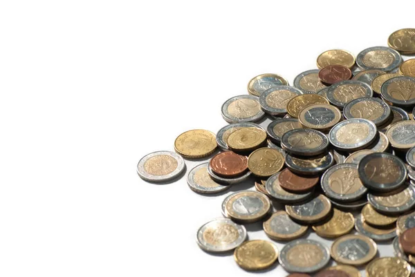 Sacco Moneta Euro Uno Sfondo Bianco Investire Commercio Arricchimento Aziendale — Foto Stock
