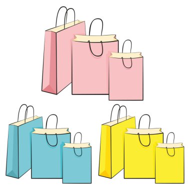 Shopping bags set clipart