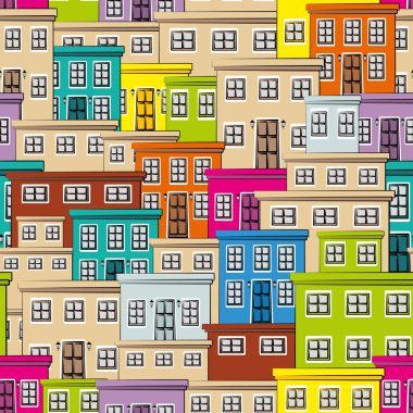 Pattern with houses clipart