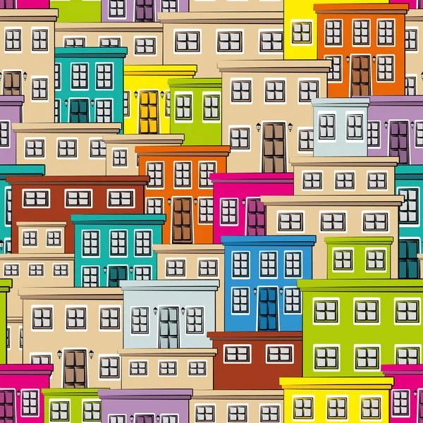 Pattern with houses — Stock Vector