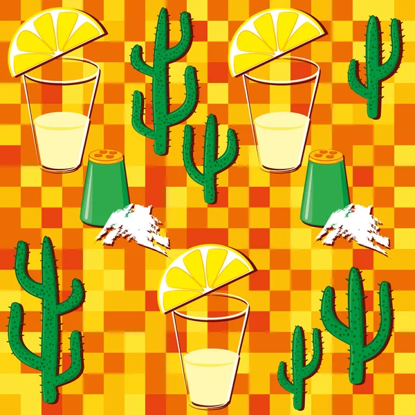 Seamless pattern with tequila — Stock Vector