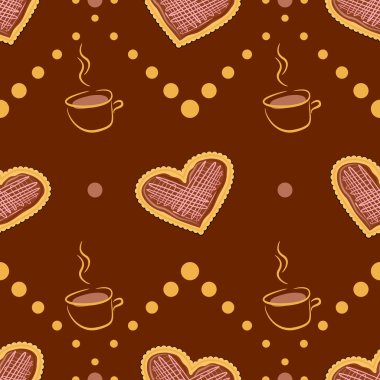 lezzetli kalp şeklinde kurabiye kahve.