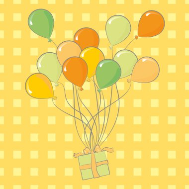 doğum günü balonları ve hediye.