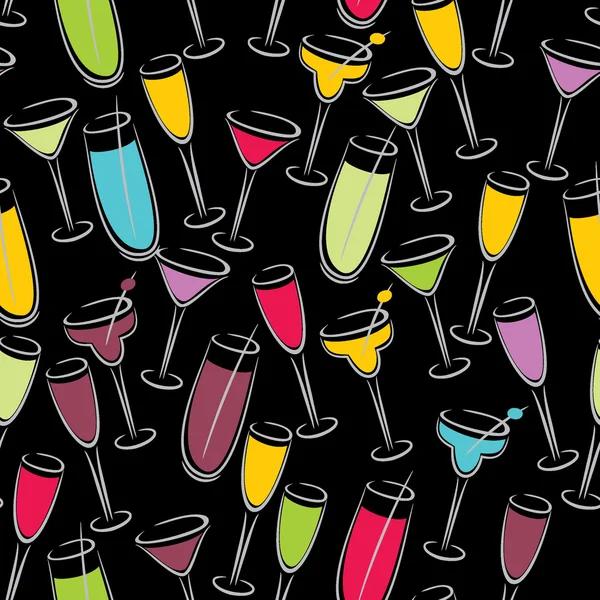 Patrón de fiesta cóctel . — Vector de stock