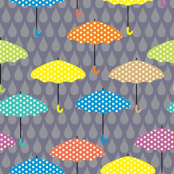 Seamless pattern with umbrellas with — Stock Vector