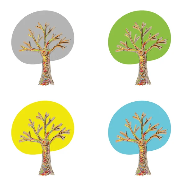 Los árboles de arte abstracto — Vector de stock