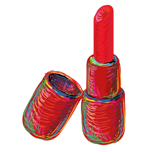 Lápiz labial rojo — Vector de stock