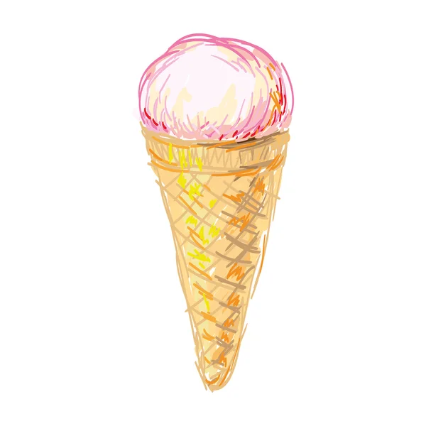 Cone de sorvete fresco —  Vetores de Stock