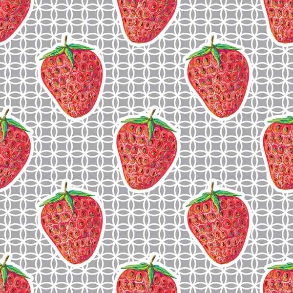 Sömlöst mönster med jordgubbe — Stock vektor