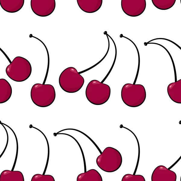 Modello senza cuciture con ciliegia — Vettoriale Stock