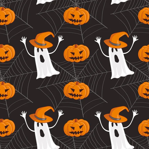 Padrão de Halloween sem costura fundo — Vetor de Stock