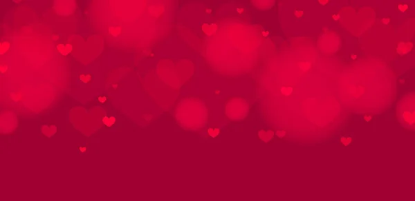 Boldog Valentin Napot Banner Díszített Piros Szív Piros Háttérrel Vektorillusztráció — Stock Vector