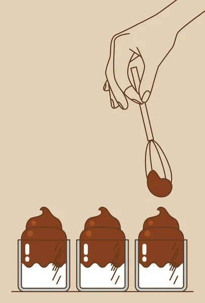 Кофе Рука Далгона Виски Шоколадное Молоко Далгона Кофе Далгона Моментальный — стоковый вектор