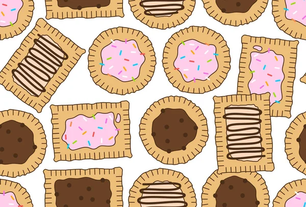 Patrón Sin Costuras Con Pop Tarts Caseros Hechos Cero Pastelería — Archivo Imágenes Vectoriales