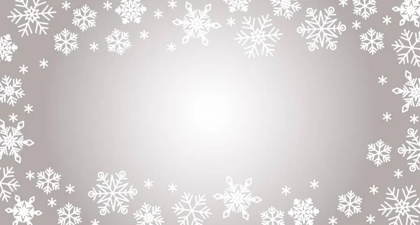 Carte Noël Bannière Avec Illustration Vectorielle Bordure Flocon Neige Fond — Image vectorielle