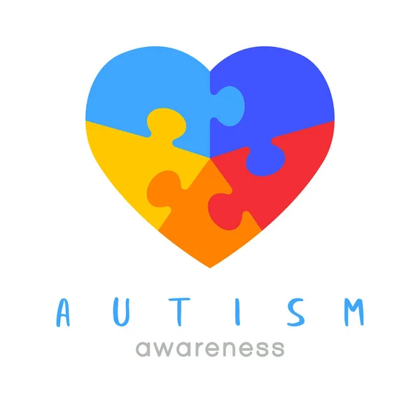 Werelddag Van Het Autisme Wereld Autisme Bewustwording Maand Kleurrijke Puzzel — Stockvector