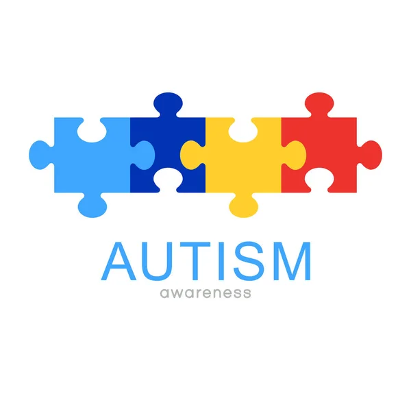 Světový Den Autismu Světový Měsíc Autismu Barevné Puzzle Vektor Design — Stockový vektor