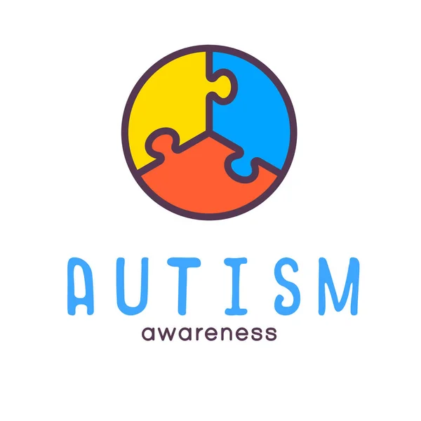 Journée Mondiale Sensibilisation Autisme Mois Mondial Sensibilisation Autisme Symbole Design — Image vectorielle