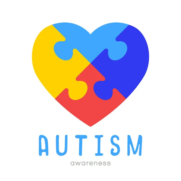 Autizmus Világnapja Autizmus Tudatosság Hónap Színes Puzzle Vektor Design Szimbólum — Stock Vector