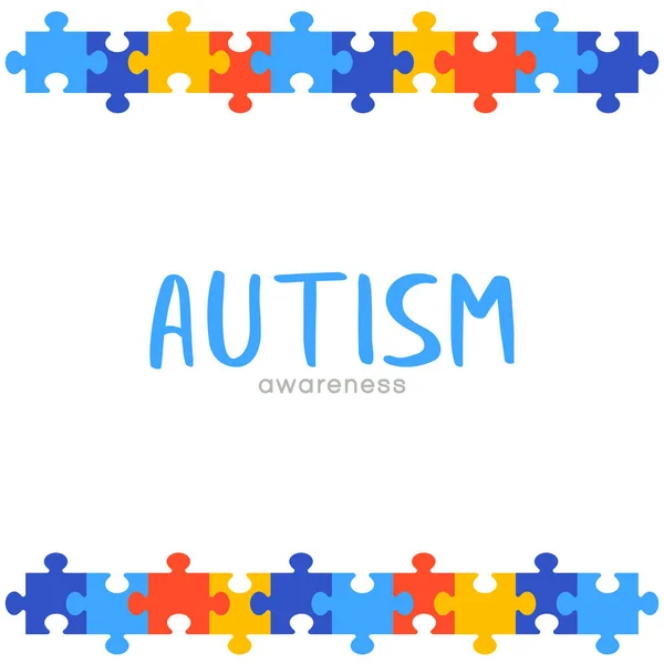 Světový Den Autismu Světový Měsíc Autismu Barevné Puzzle Vektor Design — Stockový vektor