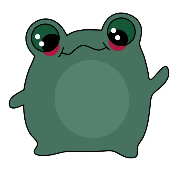 Cartoon Vector Green Cute Baby Frog Isolated White Background Frog — Vector de stock