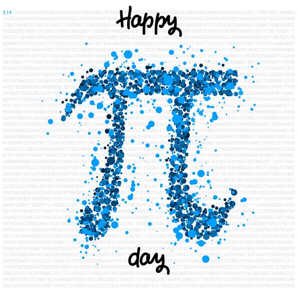 Mutlu Günleri Gününü Kutlayalım Matematiksel Sabit Mart Çapına Göre Bir — Stok Vektör