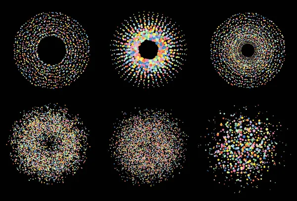 Cirkelvormige Gestippelde Frames Ingesteld Cirkelpunten Design Element Voor Medische Behandeling — Stockvector