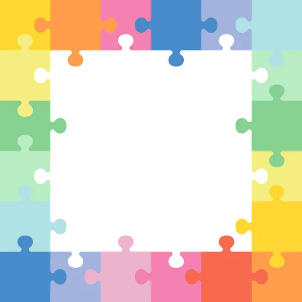 世界の自閉症意識の日 世界自閉症啓発月 カラフルなパズルベクトルの背景 自閉症の象徴 医療用フラットイラスト — ストックベクタ