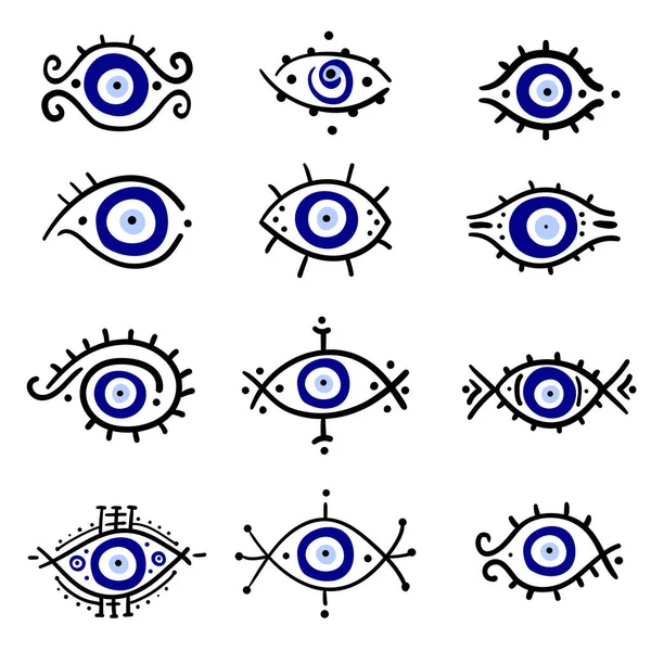 Vecteur Oeil Méchant Grec - Symbole De La Protection Clip Art